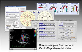 CardioReportware Sample Screens